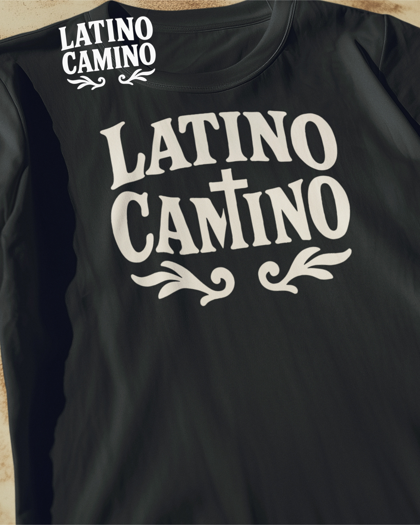 Latino Camino Logo with Cross Tshirt