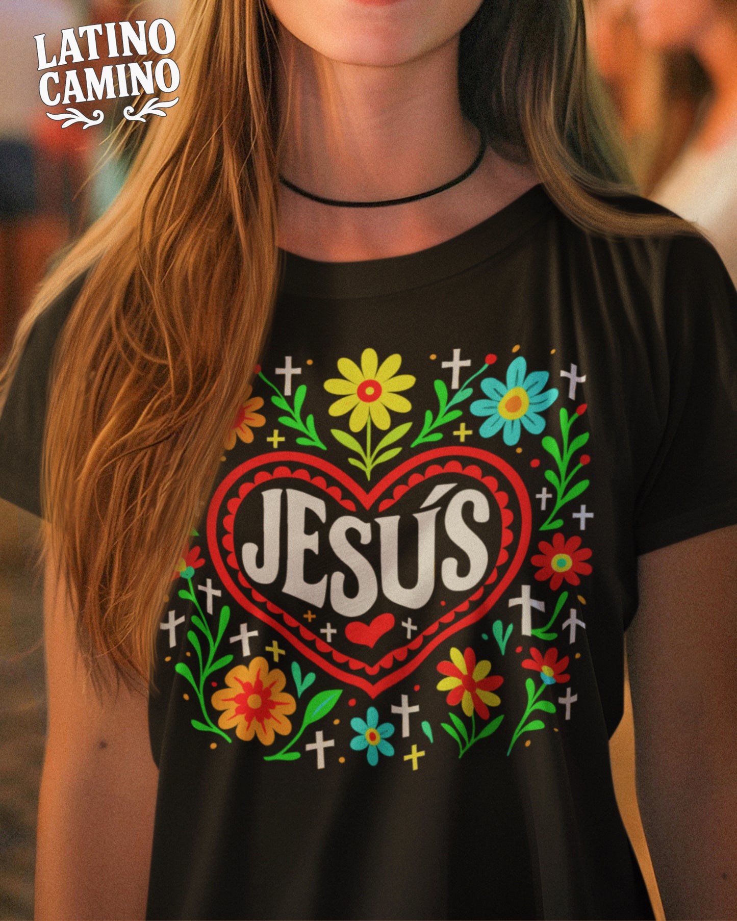 Jesús Mixed Flowers Tshirt