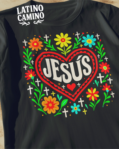 Jesús Mixed Flowers Tshirt
