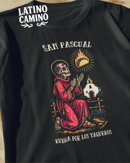 San Pascual Skeleton (Color) - Pray for the Taco Guys Tshirt