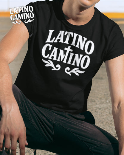 Latino Camino Logo with Cross Tshirt