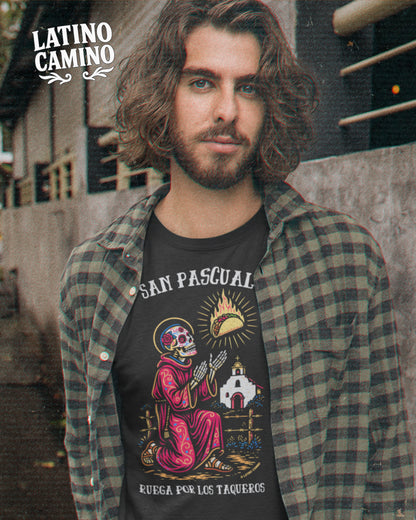 San Pascual Skeleton (Color) - Pray for the Taco Guys Tshirt